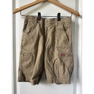 Levis Shorts Boys 10 Khaki Cargo Pockets Adjustable Waist Casual Summer Twill
